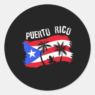 Verstoorde stijl Puerto Rico Frog Puerto Rico Ronde Sticker