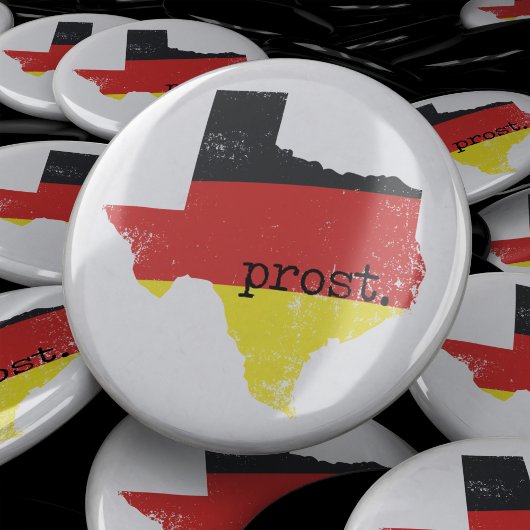 Verstoorde Texas German Flag Prost Ronde Button 5,7 Cm