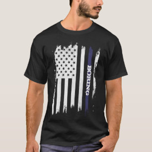 Verstoorde Verenigde Staten Vlag Blauwe Stripe Per T-shirt