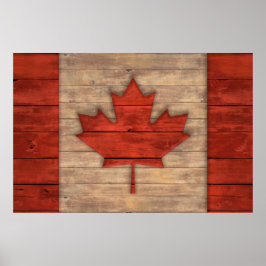 Verstoorde vlag van Canada Houtlook Poster