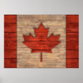 Verstoorde vlag van Canada Houtlook Poster (Voorkant)