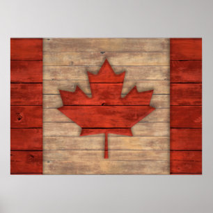 Verstoorde vlag van Canada Houtlook Poster