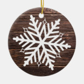 Verstoorde wood Landenstijl Kerstmis Keramisch Ornament (Voorkant)
