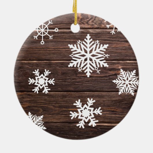 Verstoorde wood Landenstijl Kerstmis Keramisch Ornament (Achterkant)