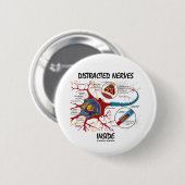 Verstoorde zenuwen binnen (synapse) ronde button 5,7 cm (Voorkant /achterkant)