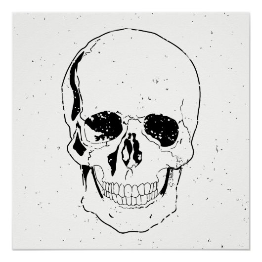 Verstoorde zwarte halloween schedel perfect poster (Voorkant)