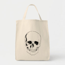 Verstoorde zwarte halloween schedel tote bag