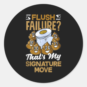 Verstopping Toilet Chamon Grappige Badkamer Humor Ronde Sticker
