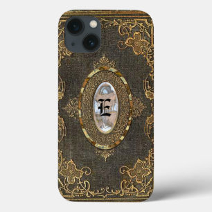 Verstopte klassieke monogram oude boekenstijl iPhone 13 hoesje