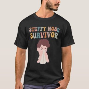 Verstopte neus overlevende Retro grappige spreuk m T-shirt