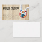 verstopte pijp | Loodgieter met sleutel Visitekaartje (Voorkant / Achterkant)