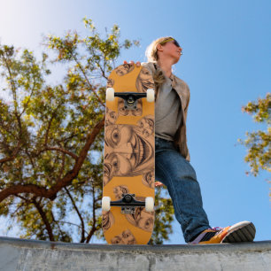 Verstorend grijnzend gezicht skateboard