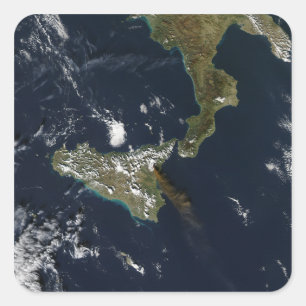 Verstoring van de Mt Etna op Sicilië Vierkante Sticker