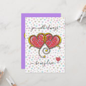 Verstrengelde Harten Aangepaste Elegante Valentijn Kaart (Voorkant / Achterkant in situ)