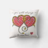 Verstrengelde harten Aangepaste elegante Valentijn Kussen (Achterkant)