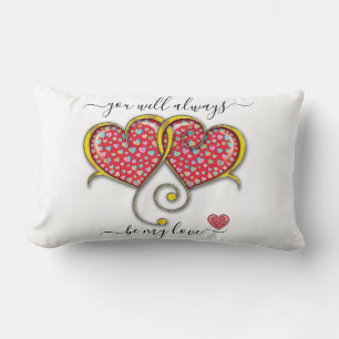 Verstrengelde harten aangepaste elegante Valentijn Kussen