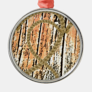 Verstrengelde harten liefdestouw hart hout houten metalen ornament