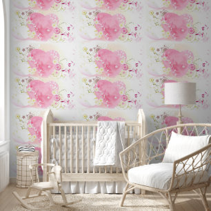 Verstrengelde harten - Roze Behang