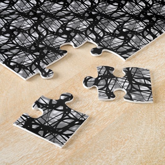 Verstrengelde lijnen met schaduwen legpuzzel (Zijkant)