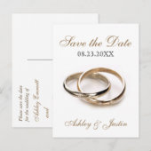 Verstrengelde ringen Save the Date Briefkaart (Voorkant / Achterkant)