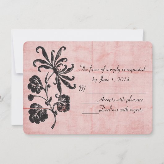 Verstrengelde Roze RSVP Kaart (Voorkant)