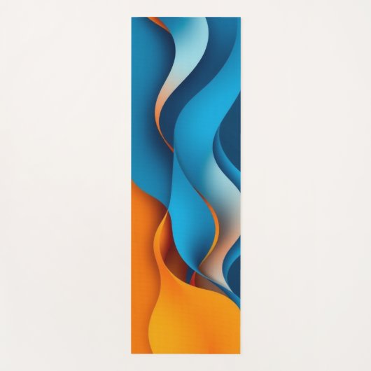 Verstrengeling van Oranje en blauwe golven Yogamat (Voorkant)