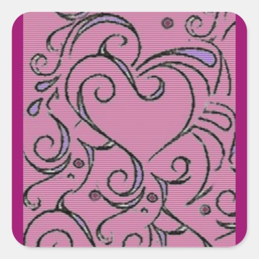 Verstrikte hart Sticker (Voorkant)