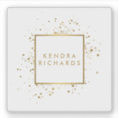 Verstrooide nepgoudconfetti sticker (Voorkant)