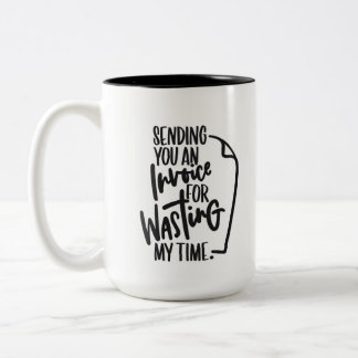 Verstuur je een factuur handgeschreven tweekleurige koffiemok