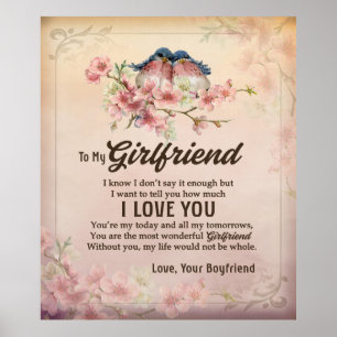 Verstuur liefde naar mijn Vriendin, van je vriend Poster