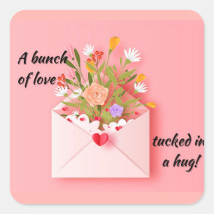 Verstuur wat liefde en een knuffel. vierkante sticker