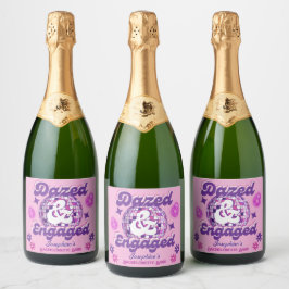 Versuft & Betrokken Retro Disco Bachelorette/Brida Sparkling Wijnetiket