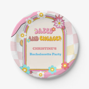 Versuft en betrokken Bachelorette Party Decor 70's Papieren Bordje