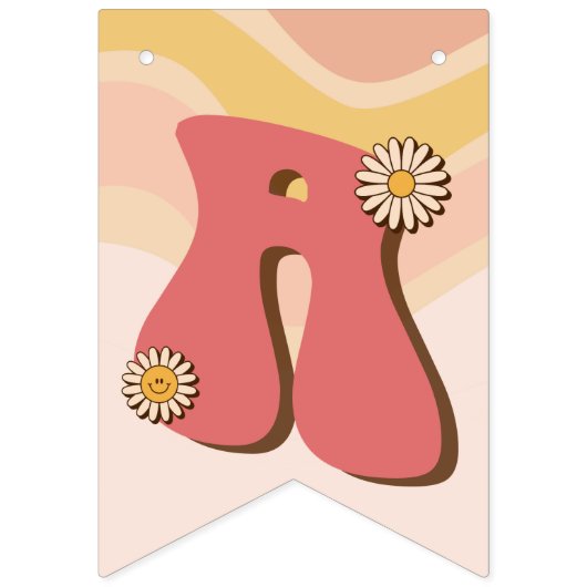 Versuft en betrokken groovy retro bachelorette ban vlaggetjes (Tweede vlag)