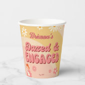 Versuft en betrokken groovy retro daisy vrijgezell papieren bekers (Voorkant)