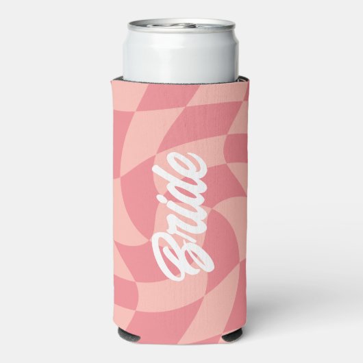 Versuft en verloofd Retro Checkerboard Bachelorett (Seltzer Achterkant)