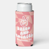 Versuft en verloofd Retro Checkerboard Bachelorett (Seltzer Voorkant)