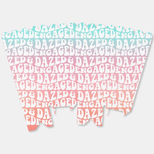 Versuft verloofd | Roze Aqua Retro Party Bedankdoosjes (Ongevouwen)