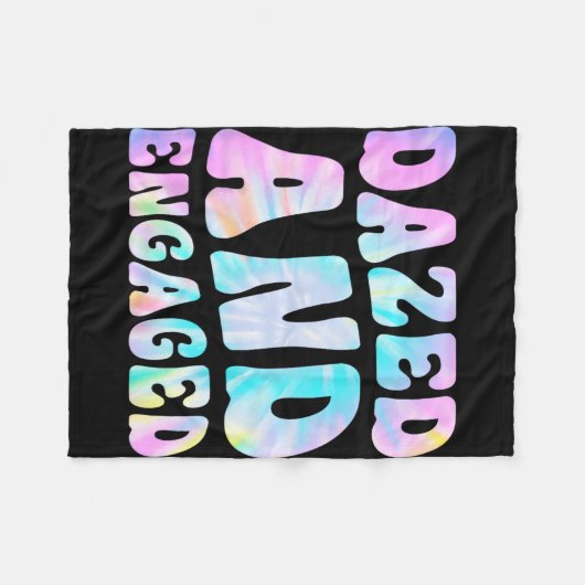 Versufte en verloofde Tie Dye Bride Squad Bachelor Fleece Deken (Voorkant (Horizontaal))