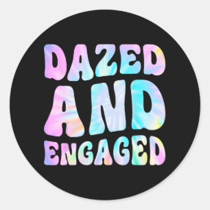 Versufte en verloofde Tie Dye Bride Squad Bachelor Ronde Sticker