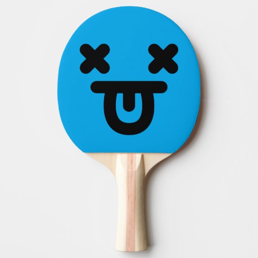 Versufte tong uit gezicht Blauwe Ping Pong Paddle Tafeltennisbatje (Voorkant)