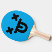 Versufte tong uit gezicht Blauwe Ping Pong Paddle Tafeltennisbatje (Zijkant)