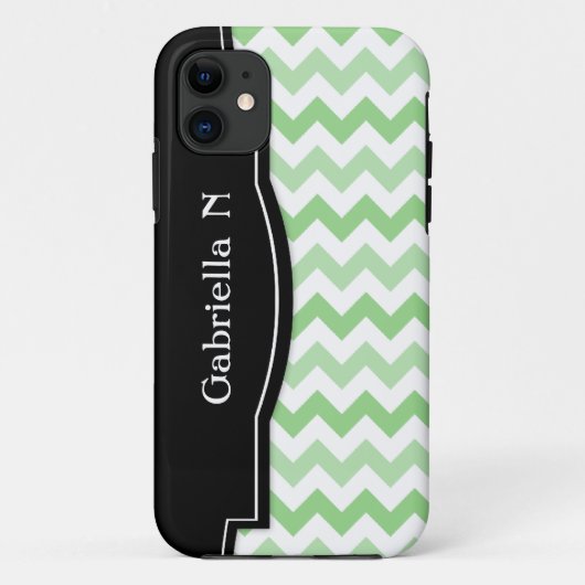 Vert 2 Tone Chevron Black Frame iPhone 5 coque (Dos)