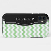 Vert 2 Tone Chevron Black Frame iPhone 5 coque (Dos (Horizontal))