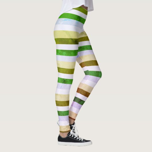 Vert 7 Bleu Stripes leggings (Droite)