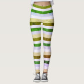 Vert 7 Bleu Stripes leggings (Devant)