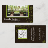 Vert à la maison élégant de carte de visite de (Devant / Derrière)