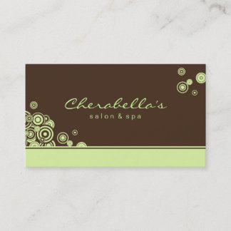 Vert à la mode de spa de salon de carte de visite