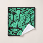 Vert, abstrait, rétro (Gant de toilette)