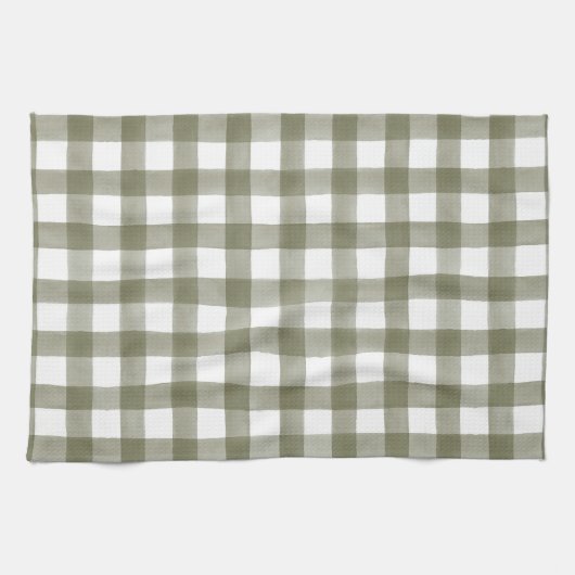 Vert anglais Country Check Plaid Serviette de cuis (Horizontal)